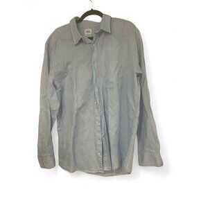 Zara Button Down Shirt XxLarge Blue Relaxed Fit Long Sleeve* 0118